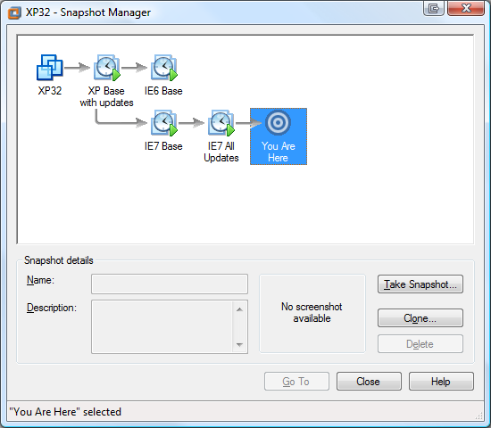 VMware Workstation 6 - Snapshot Manager